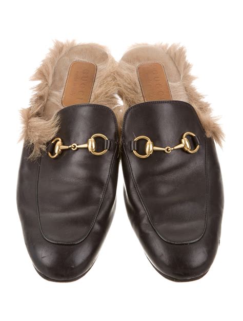 gucci princetown loafers with fur|princetown horsebit detailed leather slippers.